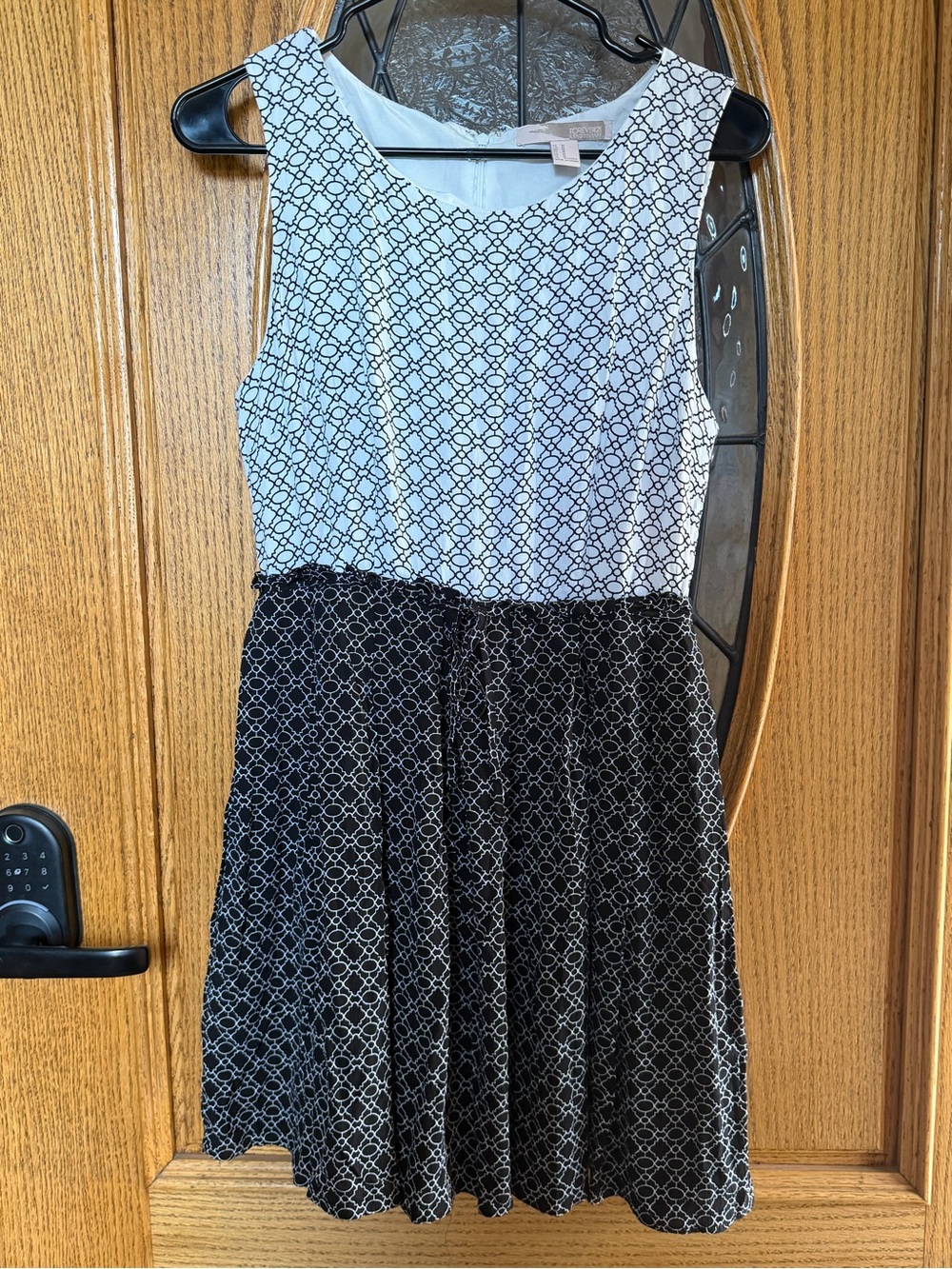 Forever 21 Black White Fit & Flare Dress